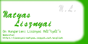 matyas lisznyai business card